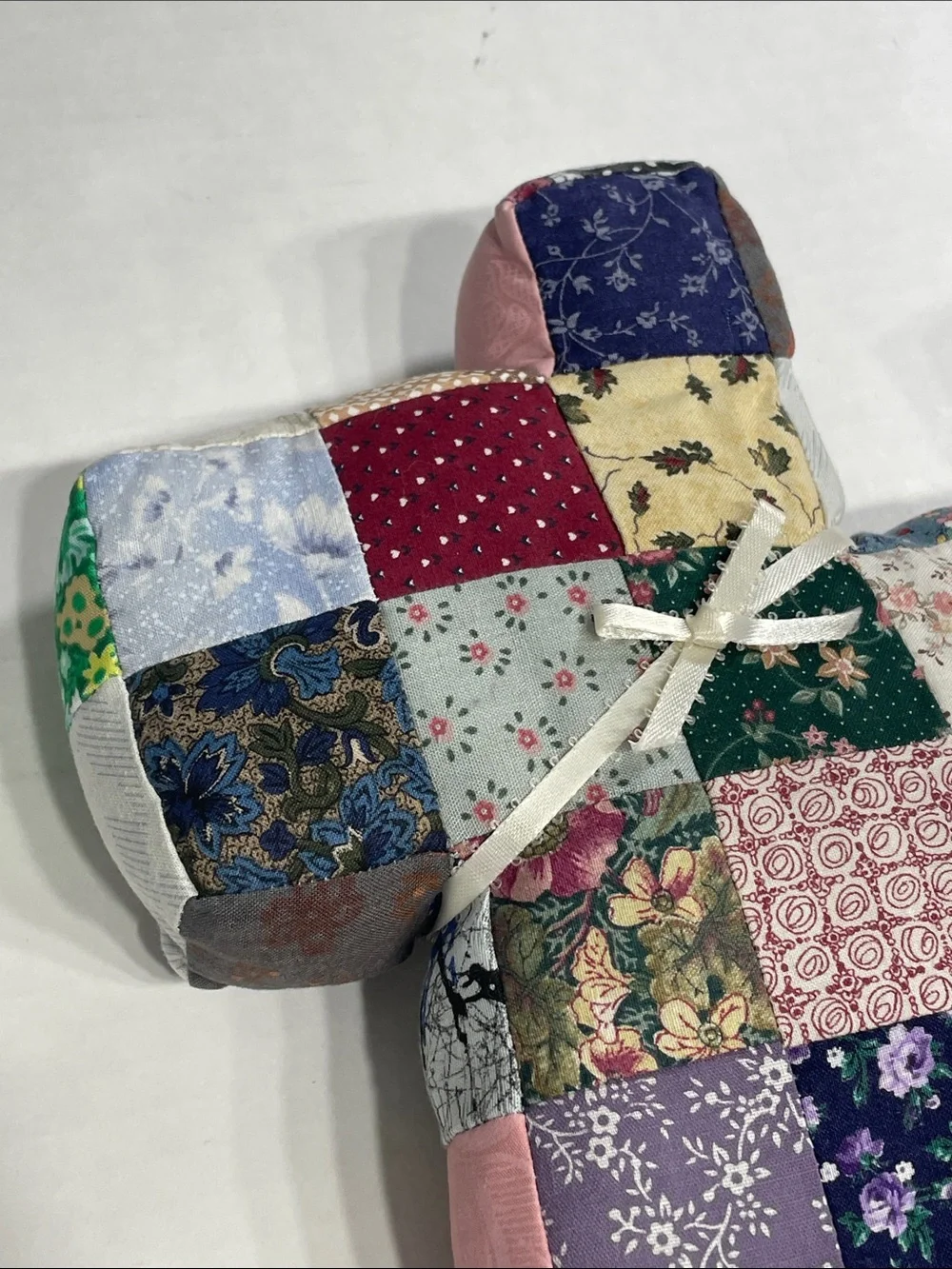 Handmade Patchwork Quilt Scottie Dog Plush Pillow Toy. Preowned.Grandmacore. - Picture 2 of 11